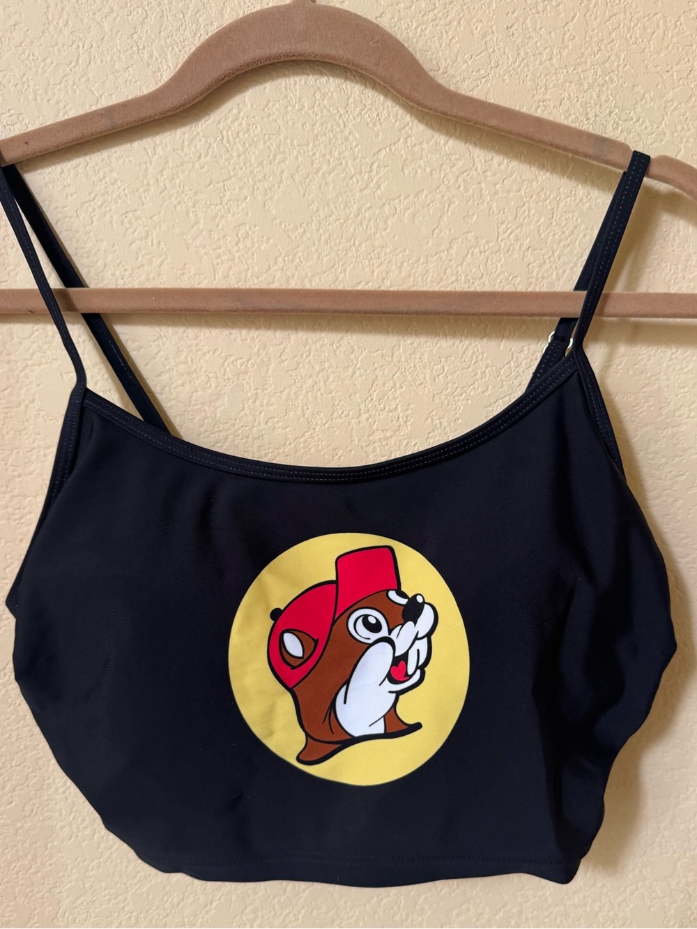 Buc-ee's Women's Black Logo Swim Top Bikini Top Size Medium